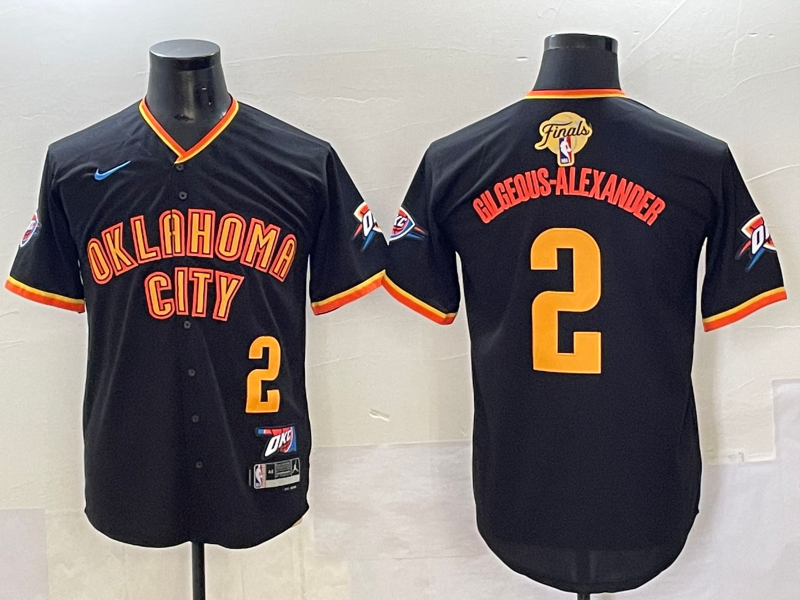 Men 2025 Oklahoma City Thunder #2 Gilgeous Alexander black Nike Joint Name NBA Jersey